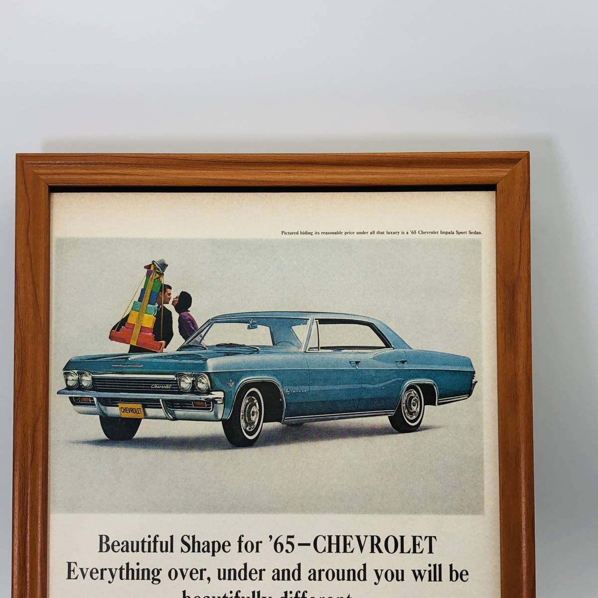 『 シボレー (CHEVROLET ) 』ビンテージ 広告　60年代　フレーム 付 ポスター 当時物 額付 LIFE 雑誌 アンティーク_画像3