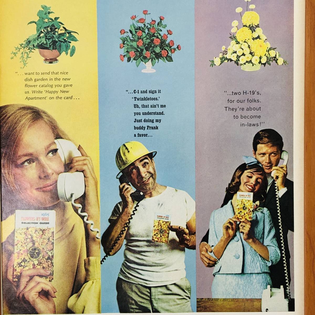 『 FTD 花をオンラインで送る 』ビンテージ 広告　60年代　フレーム 付 ポスター 当時物 額付 LIFE 雑誌 アンティーク_画像2