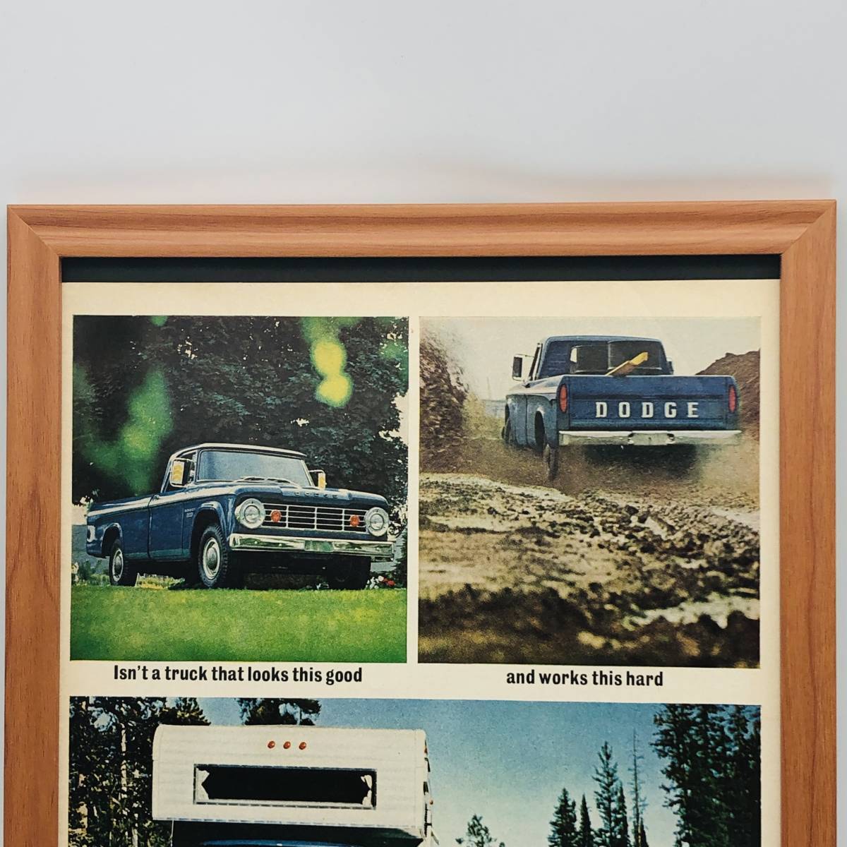 『 クライスラー ダッジ トラック 』ビンテージ 広告　60年代　フレーム 付 ポスター 当時物 額付 LOOK 雑誌 アンティーク