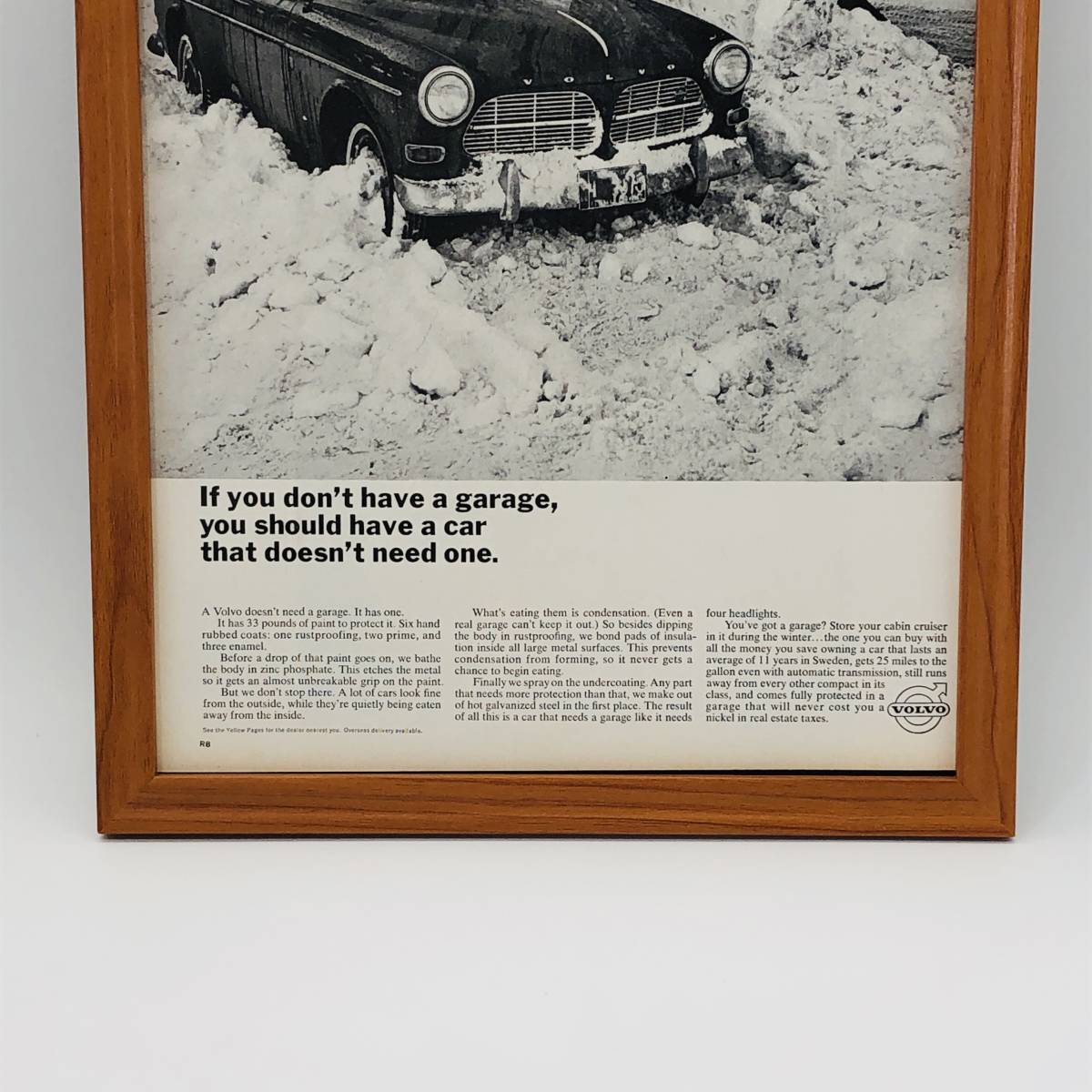 『 ボルボ ( VOLVO ) 』1960年代 LIFE 雑誌 オリジナル広告 額装済み　60年代　フレーム 付 ポスター アンティーク