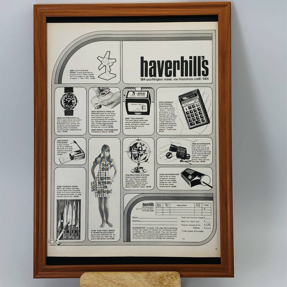 『 HAVERHILL'S 』1960年代 LIFE 雑誌 オリジナル広告 額装済み　60年代　フレーム 付 ポスター アンティーク_画像1