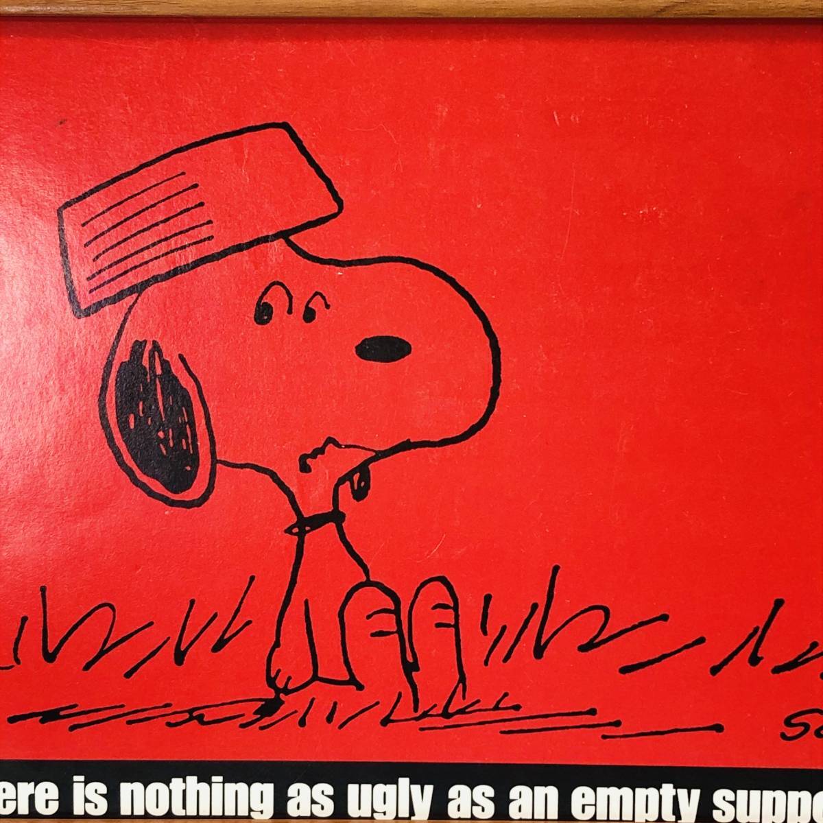 ピーナッツ 『 スヌーピー 』 1971’ｓ ビンテージ フレーム 付 ポスター 当時物 額付 アンティーク スヌーピー_画像2