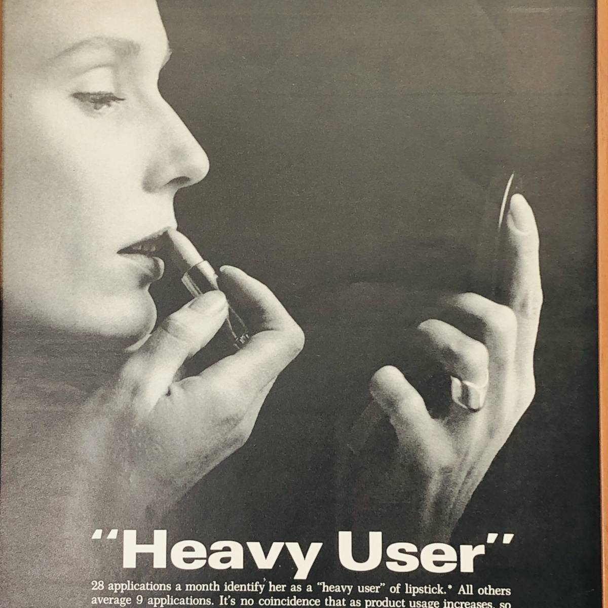 『 ヘビーユーザー　マガジン (Heavy User ) 』ビンテージ 広告　60年代　フレーム 付 ポスター 当時物 額付 LOOK 雑誌 アンティーク
