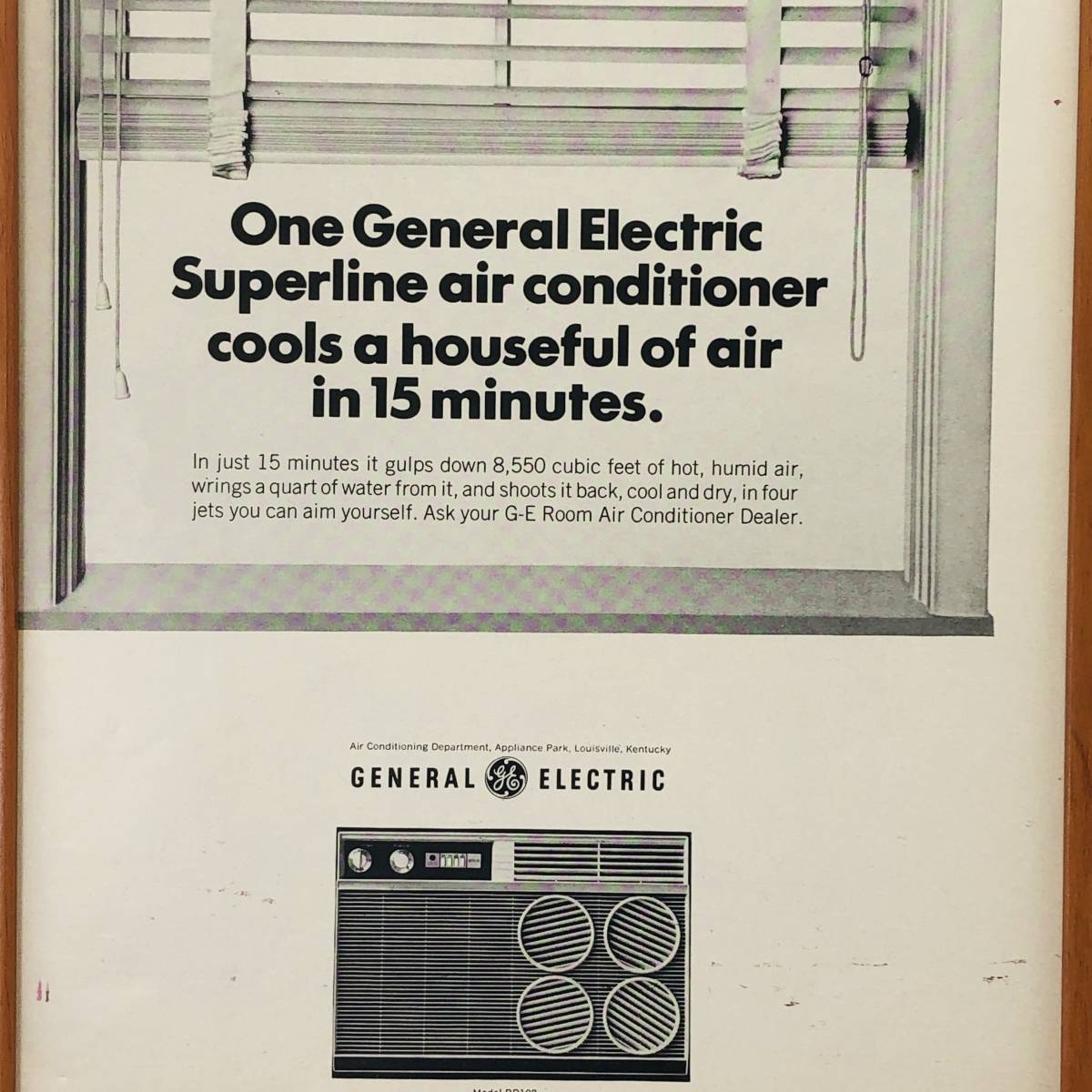 『 ゼネラルエレクトリック ラジオ 』ビンテージ 広告　60年代　フレーム 付 ポスター 当時物 額付 LOOK 雑誌 アンティーク_画像2