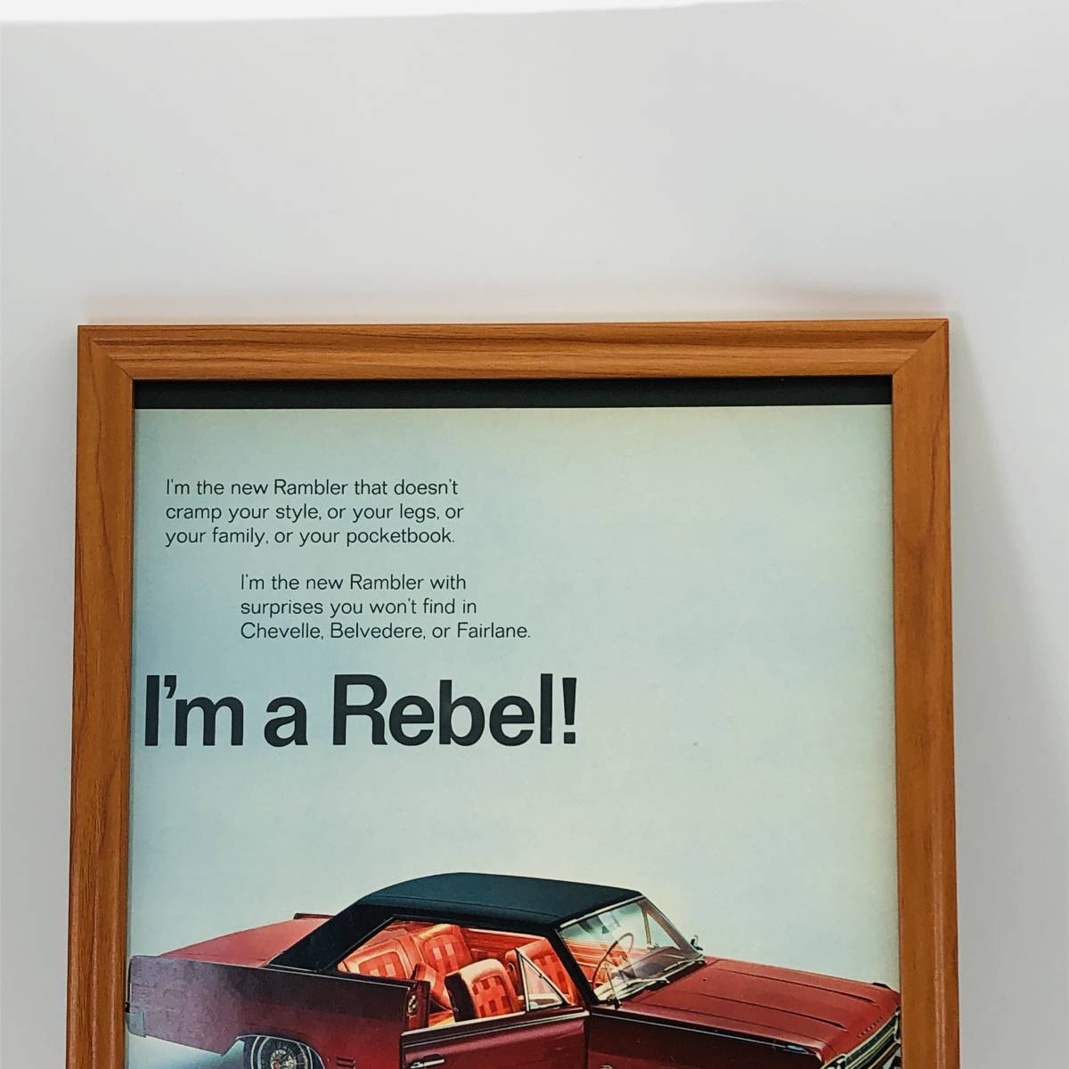 『 ランブラー レベル 』ビンテージ 広告　60年代　フレーム 付 ポスター 当時物 額付 LIFE 雑誌 アンティーク_画像3