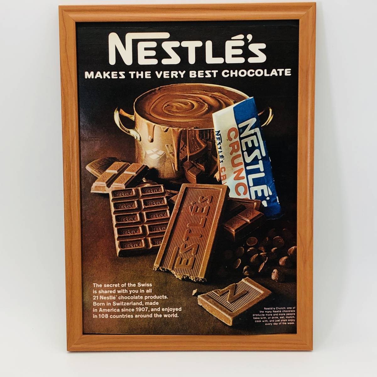 『 ネスレ NESTLE'S 』ビンテージ 広告　60年代　フレーム 付 ポスター 当時物 額付 LIFE 雑誌 アンティーク オリジナル_画像1