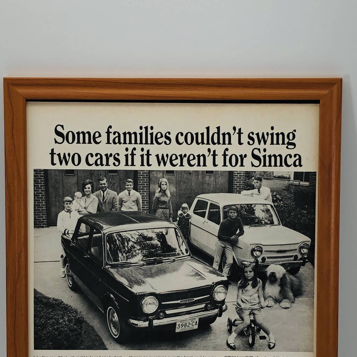 『 クライスラー シムカ Chrysler Simca 』ビンテージ 広告　60年代　フレーム 付 ポスター 当時物 額付 LIFE 雑誌 アンティーク