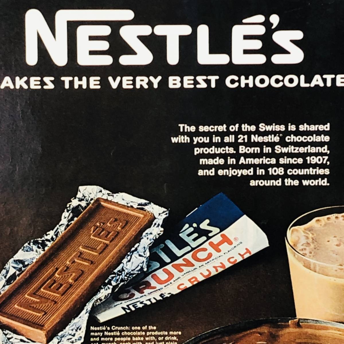 『 ネスレ　NESTLE'S 』ビンテージ 広告　60年代　フレーム 付 ポスター 当時物 額付 LIFE 雑誌 アンティーク オリジナル_画像2