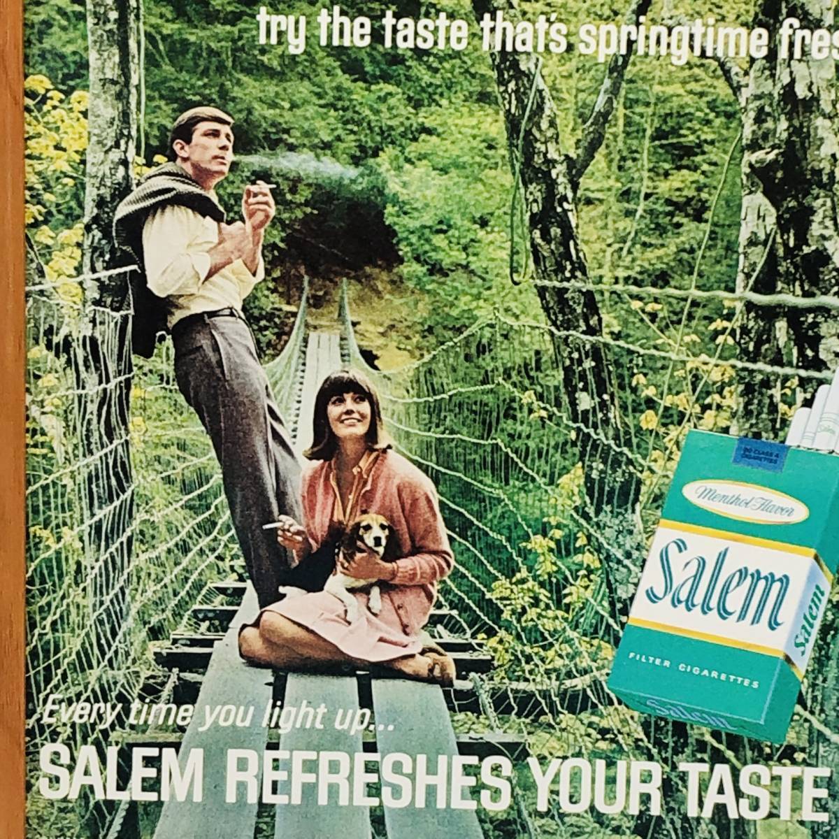 『 セーラム　煙草　Salem 』ビンテージ 広告　60年代　フレーム 付 ポスター 当時物 額付 LIFE 雑誌 アンティーク オリジナル_画像2