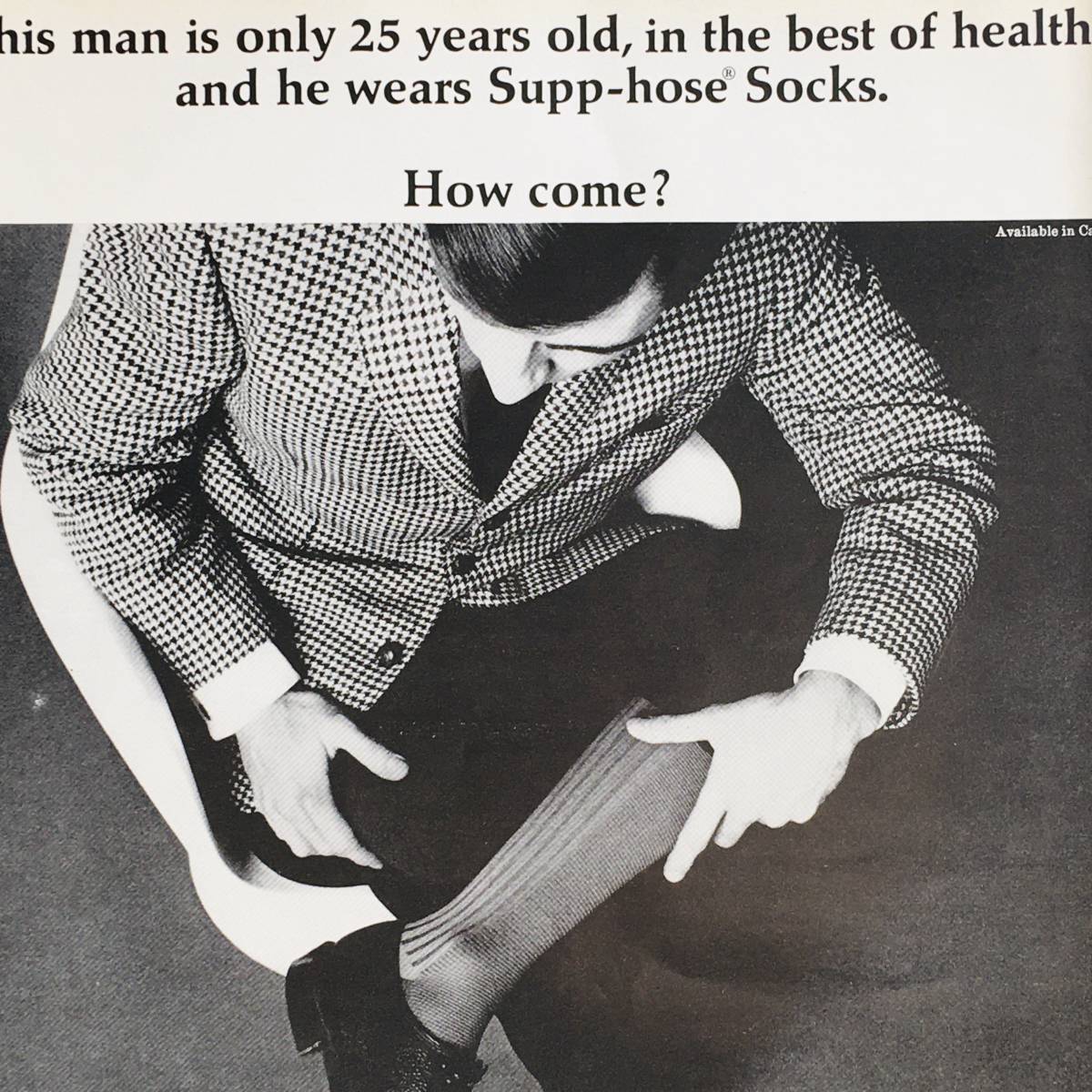『 ソックス 』ビンテージ広告　1960年代　当時物　Ｂ4　フレーム付 LIFE 雑誌 広告 ポスター 額付 アンティーク SUPP HOSE SOCKS