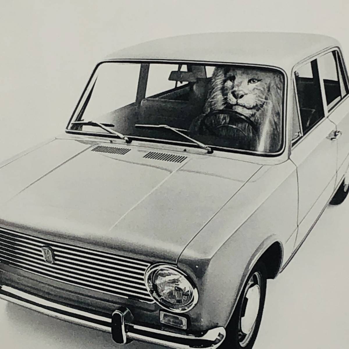 『 フィアット 自動車　FIAT 』ビンテージ 広告　60年代　フレーム 付 ポスター 当時物 額付 LIFE 雑誌 アンティーク オリジナル_画像2