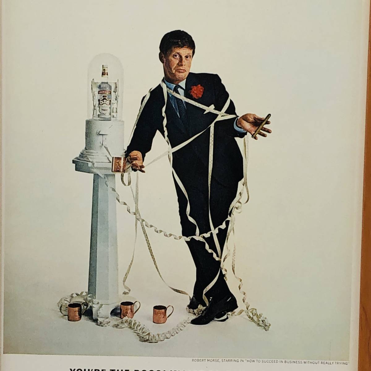 『 スミノフ ウォッカ　SMINOFF』ビンテージ 広告　60年代　フレーム 付 ポスター 当時物 額付 LIFE 雑誌 アンティーク オリジナル_画像2