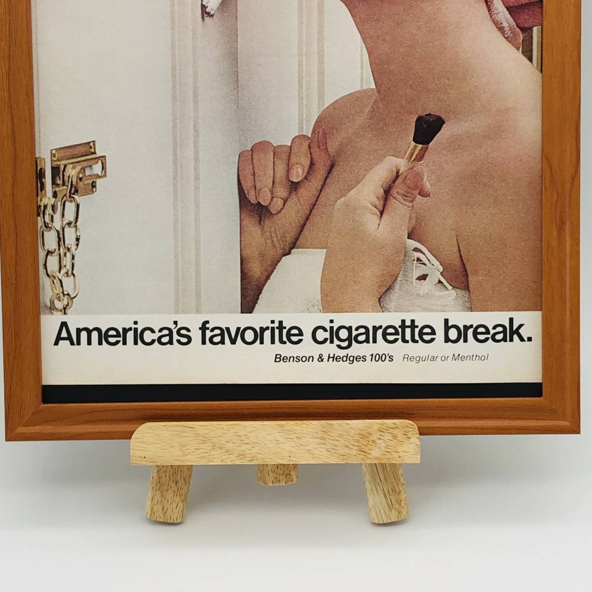 『 ベンソン アンド ヘッジス　煙草 』ビンテージ 広告　60年代　フレーム 付 ポスター 当時物 額付 LIFE 雑誌 アンティーク
