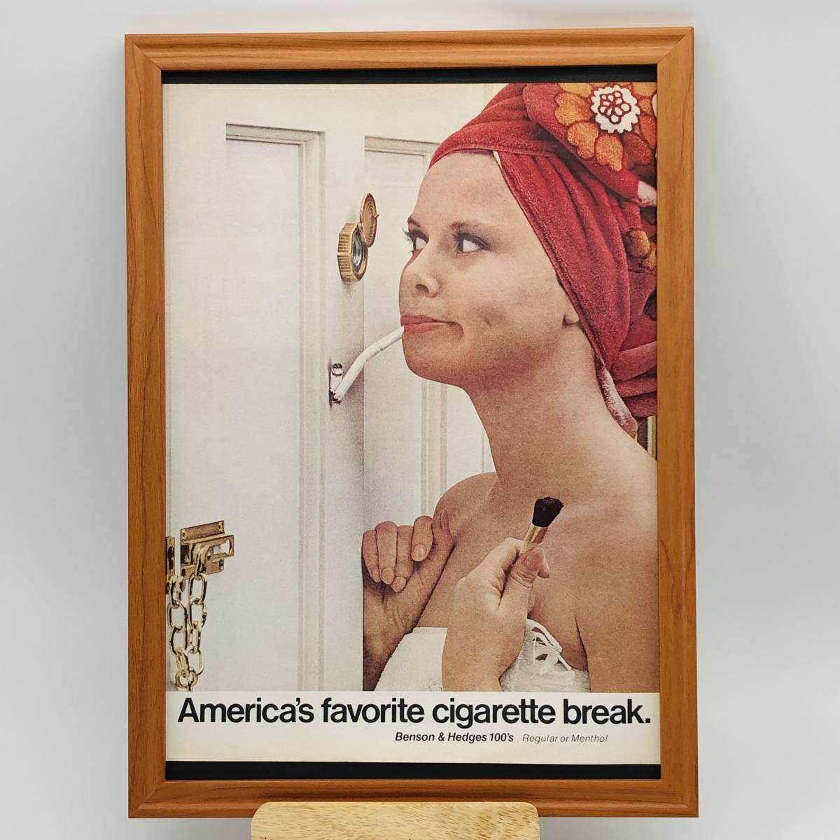 『 ベンソン アンド ヘッジス　煙草 』ビンテージ 広告　60年代　フレーム 付 ポスター 当時物 額付 LIFE 雑誌 アンティーク