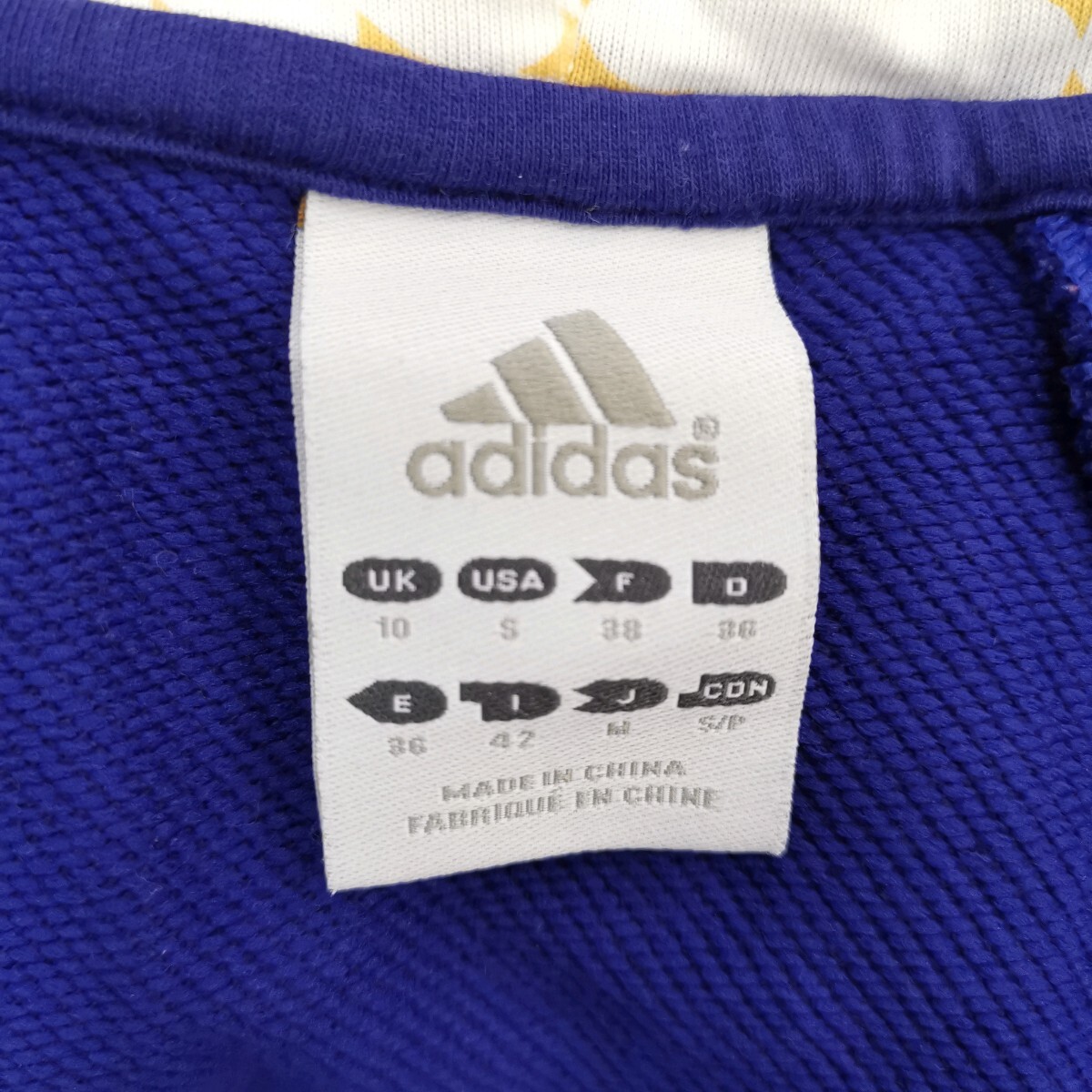 M ×【商品ランク:B】アディダス adidas 5分袖 ジップアップ フード付 パーカー sizeM レディース アウター 婦人服 パープル系_画像5