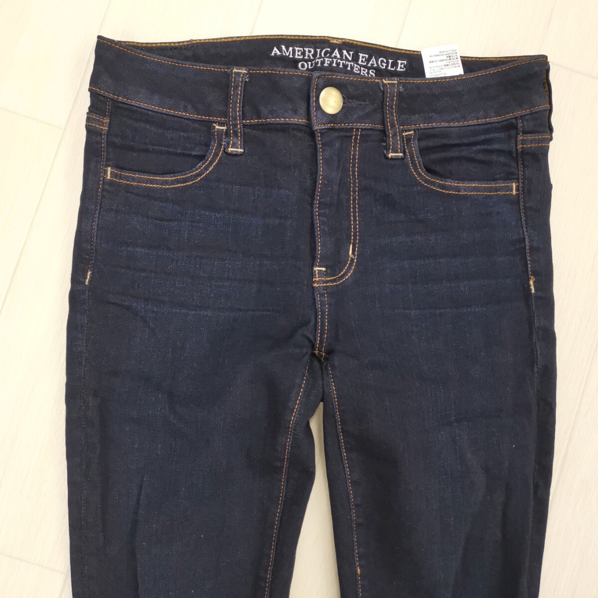 X ×【商品ランク:B】アメリカンイーグル AMERICAN EAGLE ストレッチ デニム ストレートパンツ size36 レディース ボトムス 婦人服_画像3