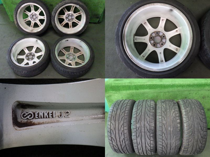 FD2シビック タイプR純正 225/40R18インチ 7.5J(+60) PCD114.3 5穴 アルミホイール タイヤ_画像10