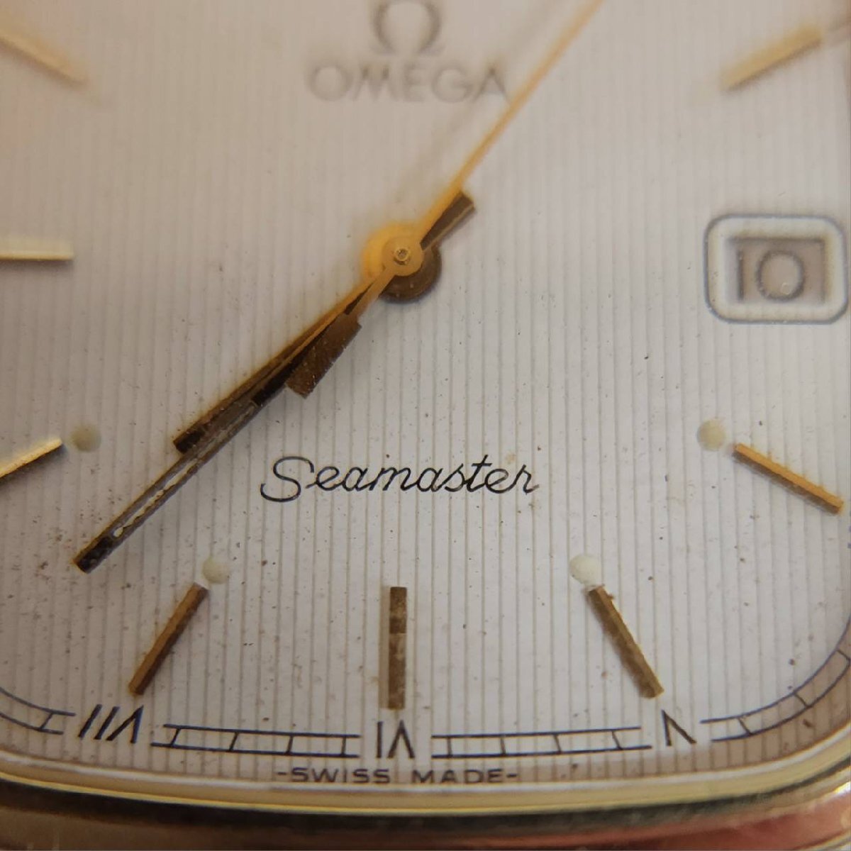 OMEGA オメガ Seamaster シーマスター クォーツ デイト スクエア メンズ 腕時計 アンティークの画像8