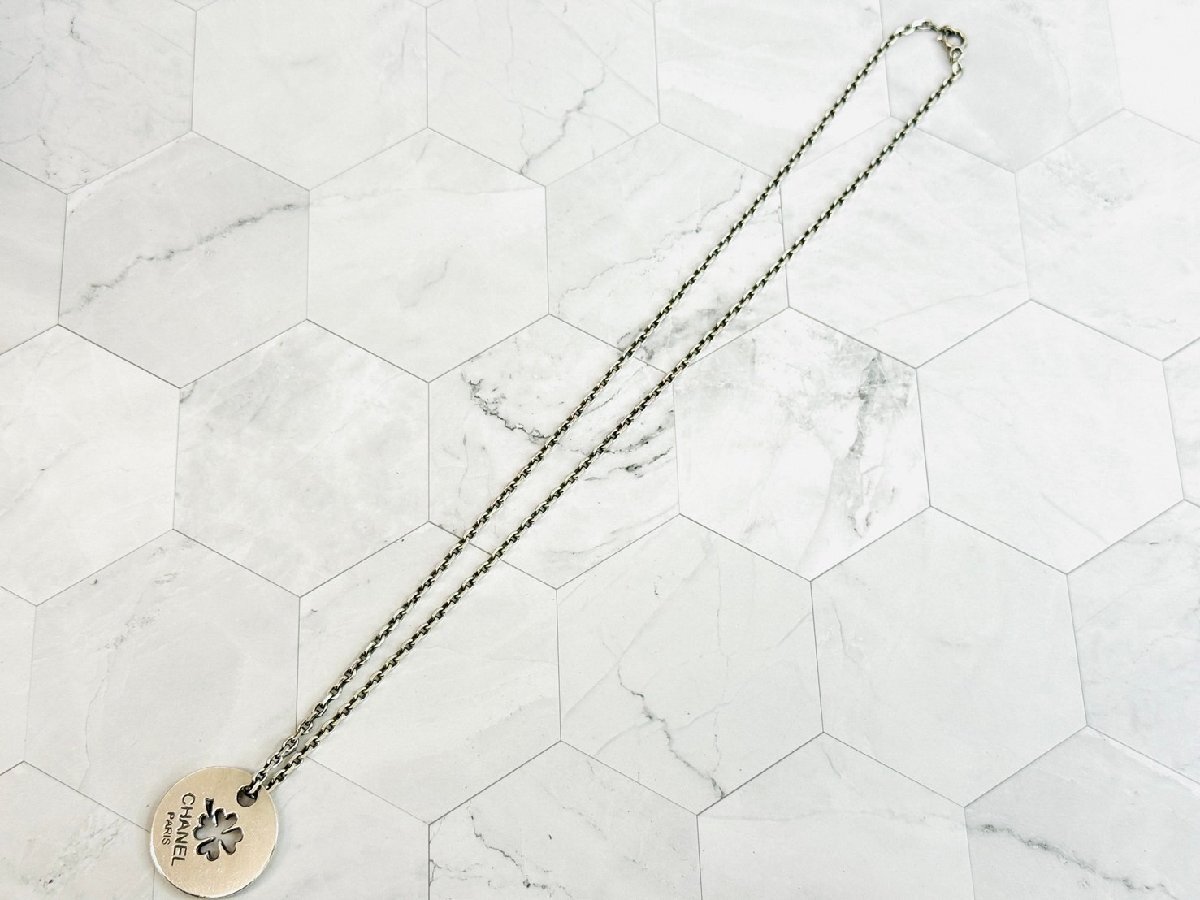 CHANEL シャネル シルバー ネックレス 925 Sterling クローバー ユニセックス アクセサリー_画像2