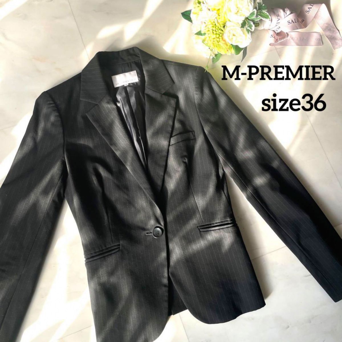 【美品】M-PREMIER  美ラインジャケット S  ビジネス　オフィス着