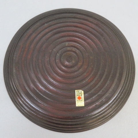 S331*.. lacquer ware .. paint circle tray unused 1/5*A