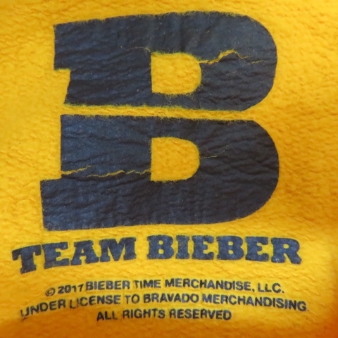 D342★H＆M/ジャスティン・ビーバー　コラボ TEAM BIEBER パーカー　メンズXS イエロー★A_画像5