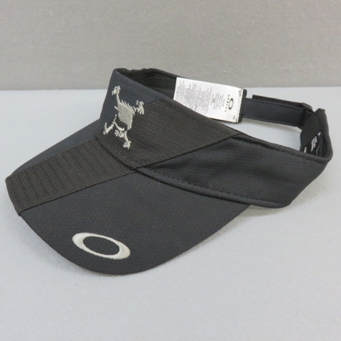 J222★OAKLEY オークリー・ゴルフ  スカル サンバイザー 帽子 黒 3/19★Aの画像1