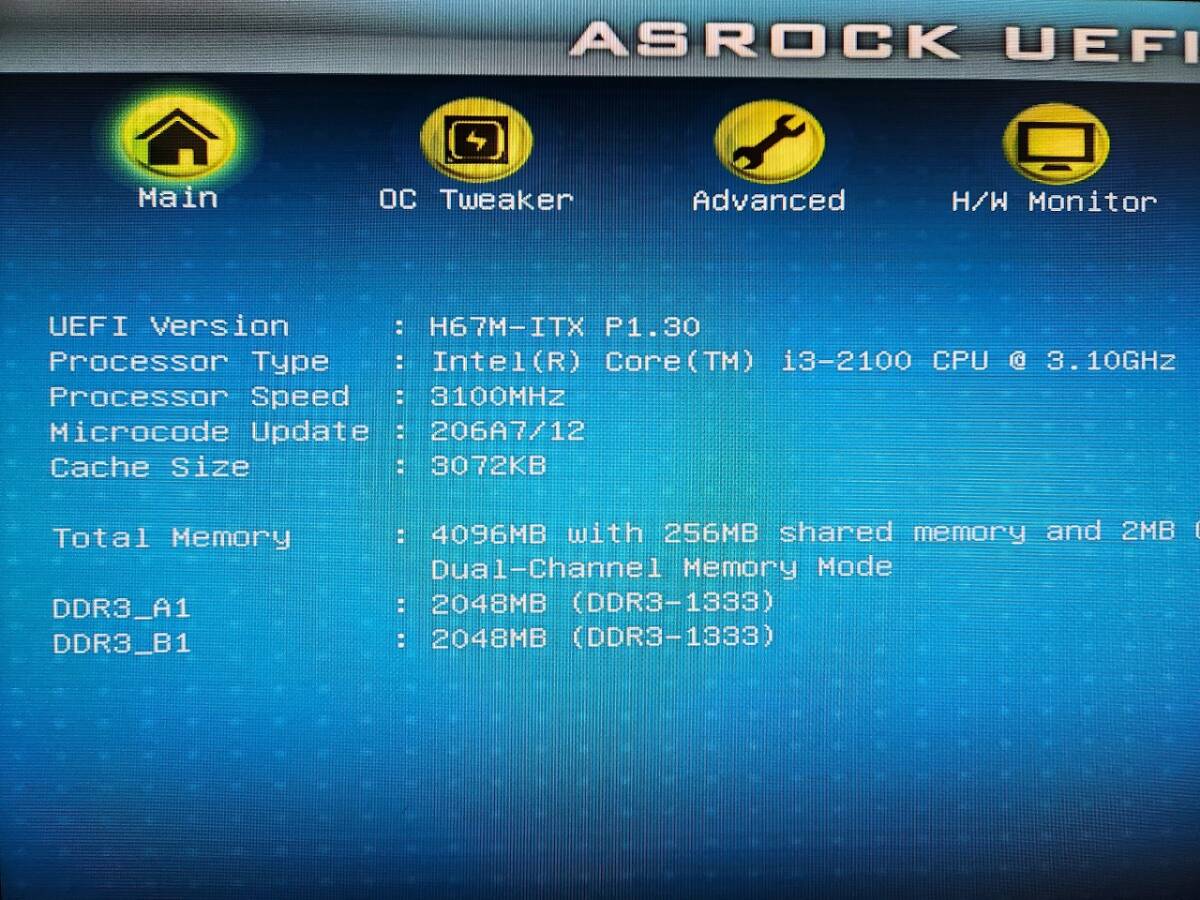 ■ASRock H67M-ITX■Core i3-2100/メモリ4GB付き■Mini-ITX/LGA1155■_画像8
