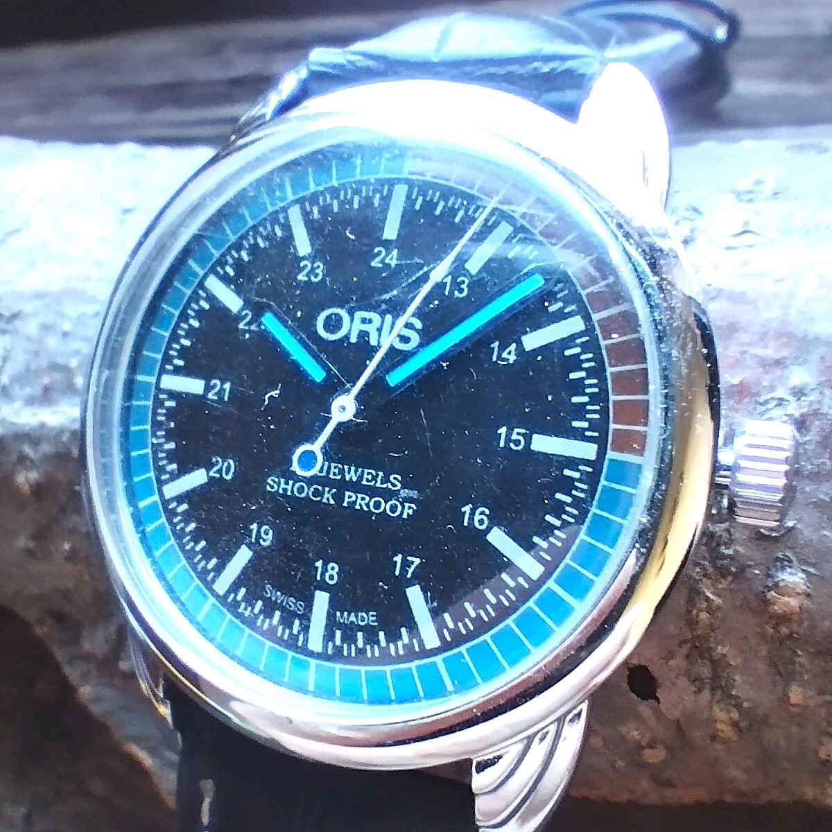 ●希少！●オリス■ORIS 手巻き機械式1980年代ヴィンテージメンズ腕時計アンティーク即納　男性人気ブランド0303e_画像1