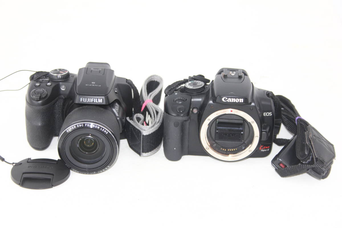 【カメラ2台まとめ売り】Canon EOS Kiss デジタル X ・ FUJIFILM FinePix S9200 #0093-222の画像1