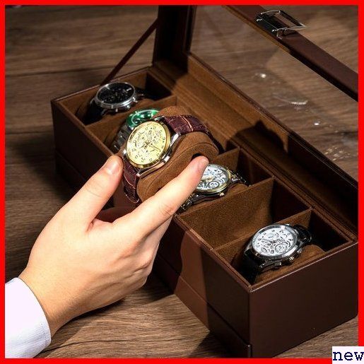 新品◆ ProCase -エスプレッソ プレゼント 小物整理 ディスプレイケース 腕時計 2段式 PU製 腕時計ケース 311