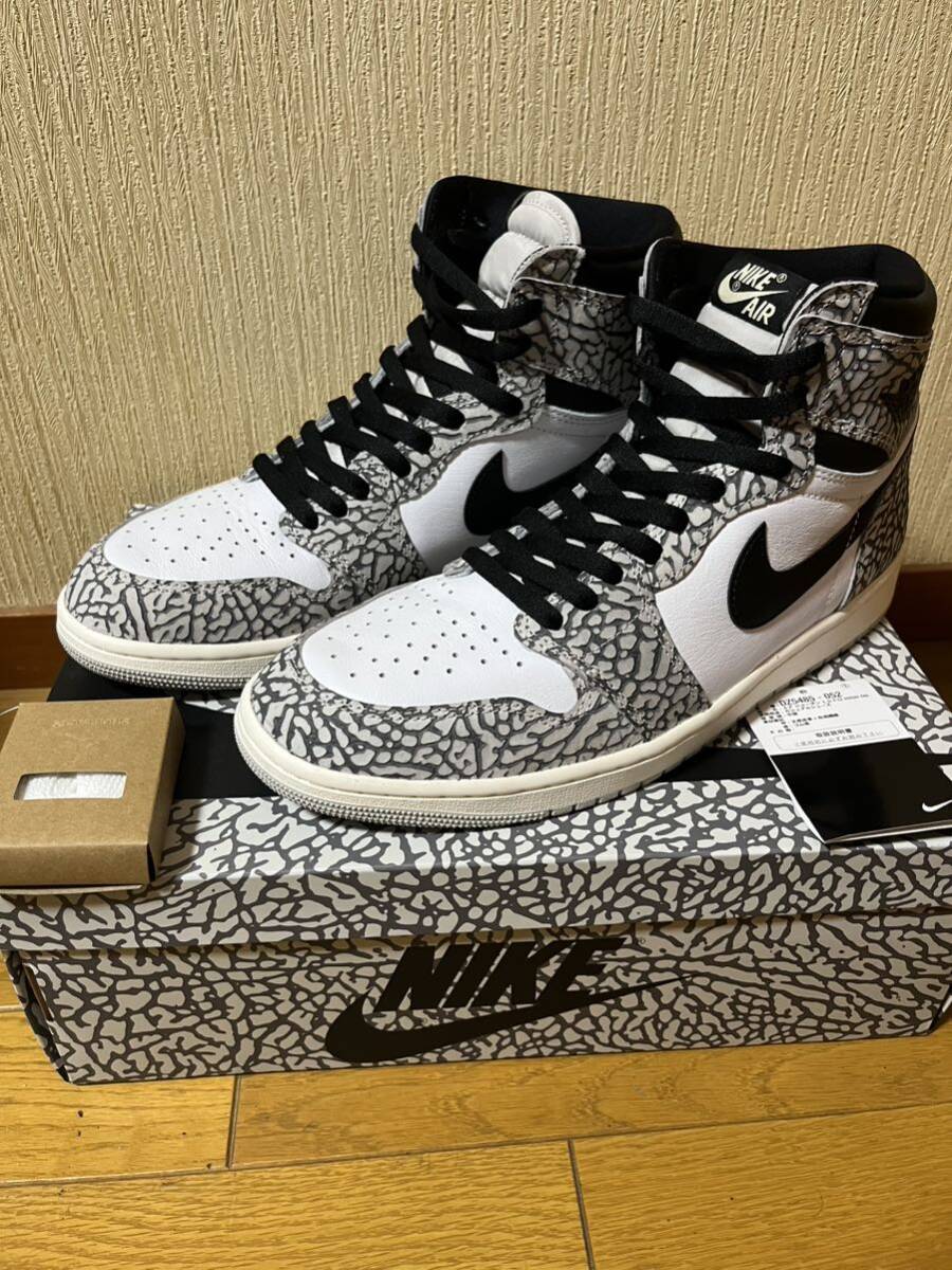 超美品　NIKE JORDAN 1 RETRO HIGH OG ホワイト　セメント　ジョーダン　ハイ　29.5cm US11.5 DZ5485 052 ナイキ _画像1