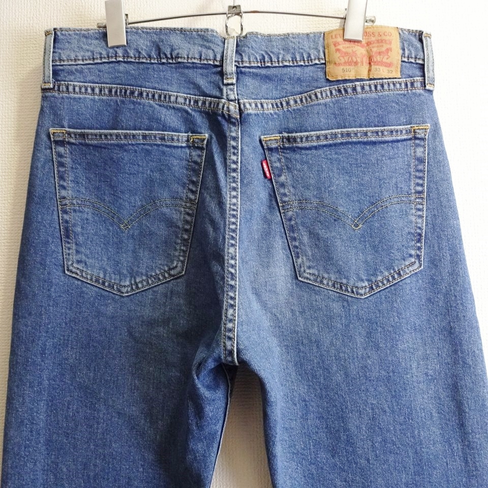 即決★ 送料無★ リーバイス　510　W83cm　スキニーデニム　ストレッチ　リヨセル配合　明青　Sz.33　Levi's　H146