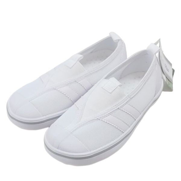 new goods indoor shoes white 24.0cm triangle rubber made in Japan . rubber mesh cup insole . slide bottom anti-bacterial deodorization wide width physical training pavilion shoes on shoes kp_24999