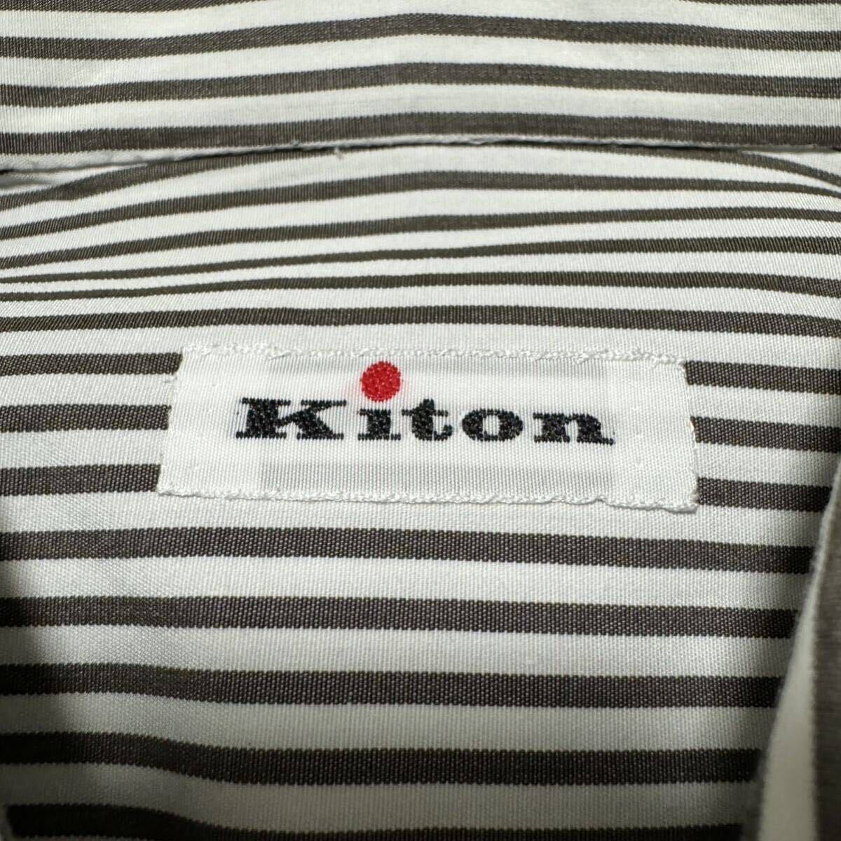 Kiton キートン カッタウェイシャツ ストライプ 40 15 3/4 メンズ イタリア製_画像5