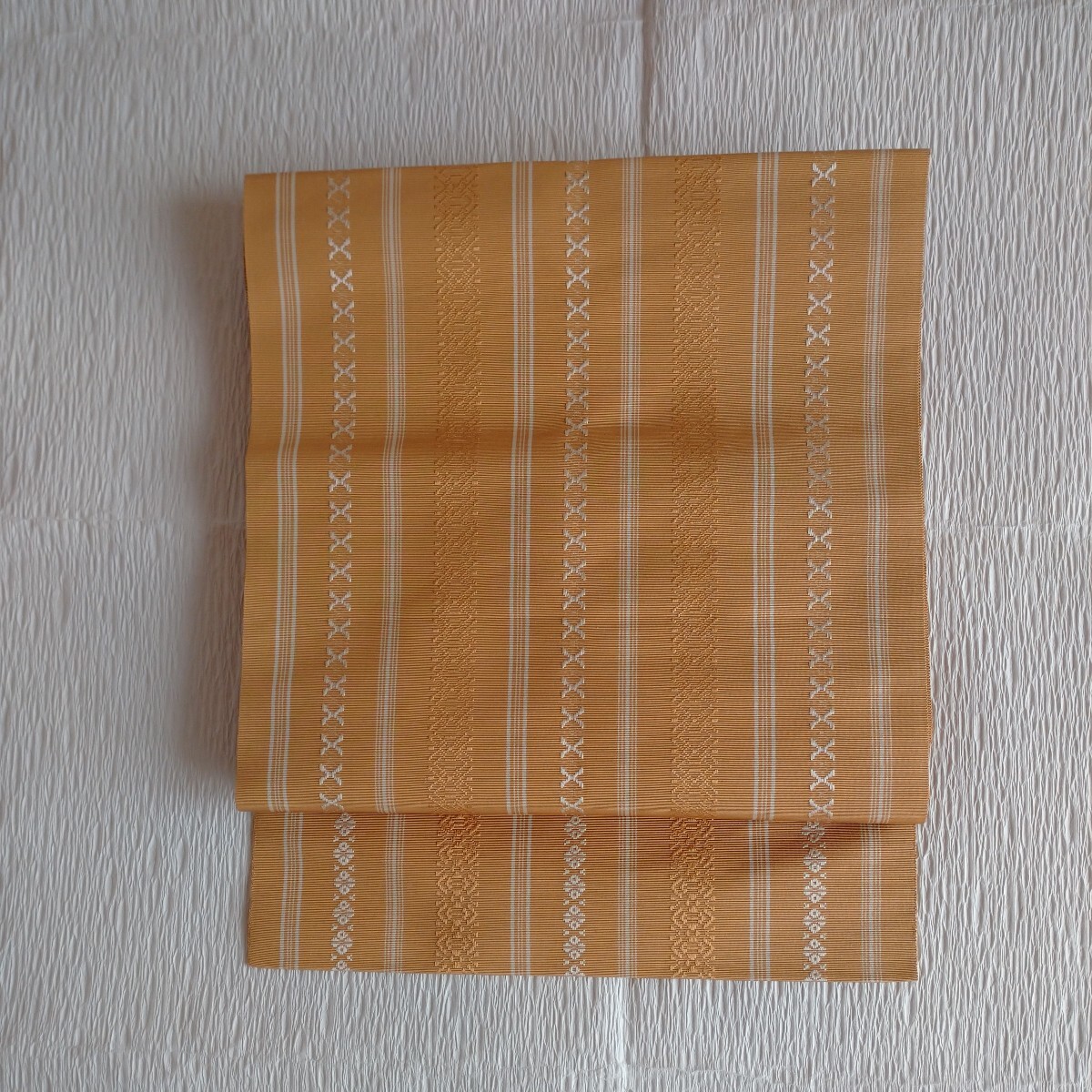 博多織 名古屋帯 玉蜀黍色 正絹の画像1