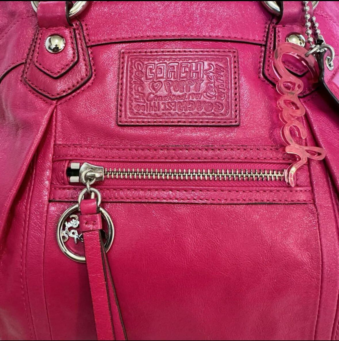 COACH(コーチ)ポピー レザー ショルダーバッグ ピンク 16283_画像2