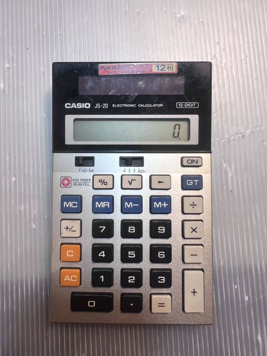 [ rare ] CASIO Casio calculator JS-20 12 column solar made in Japan retro 