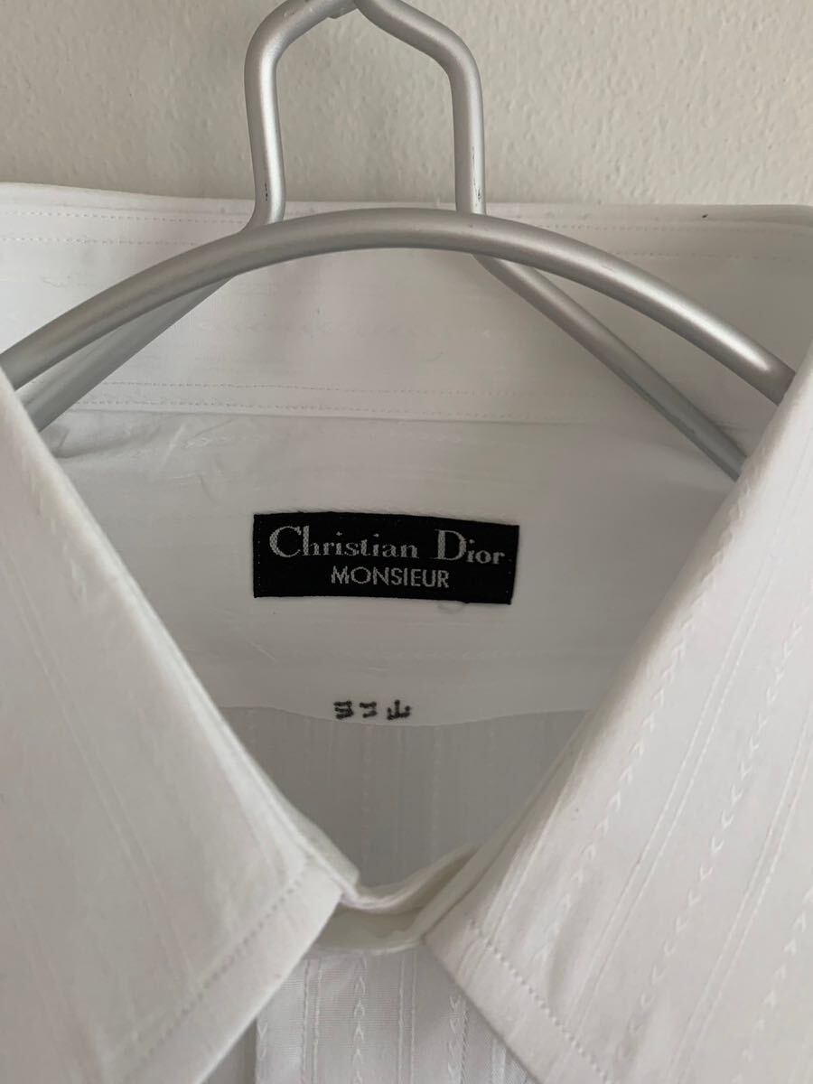 Christian Dior クリスチャンディオール Yシャツ 白 メンズL相当1_画像3