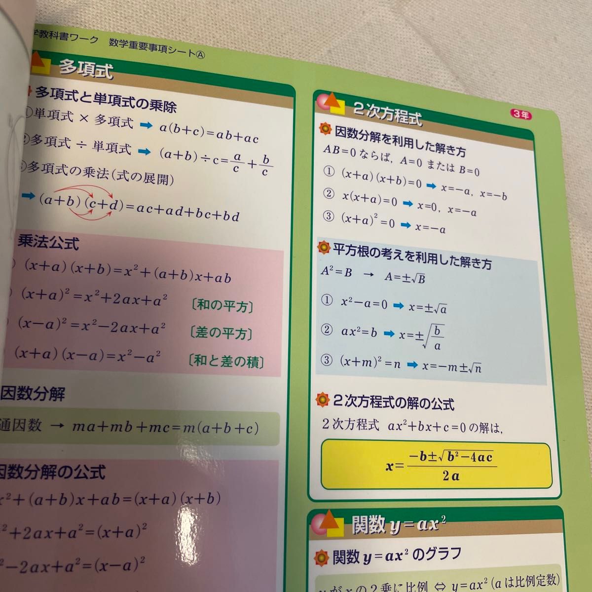  数学３年 中学教科書ワーク CD付　東京書籍版　新しい数学／文理