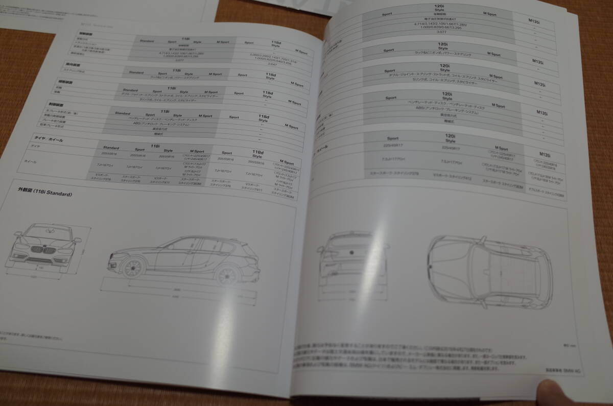 激レア 貴重 稀少 BMW 1シリーズ 厚口版 本カタログ 2016年4月版 価格/標準装備/オプション装備カタログ 2016.5版 118i,118d,120i,M135_画像9