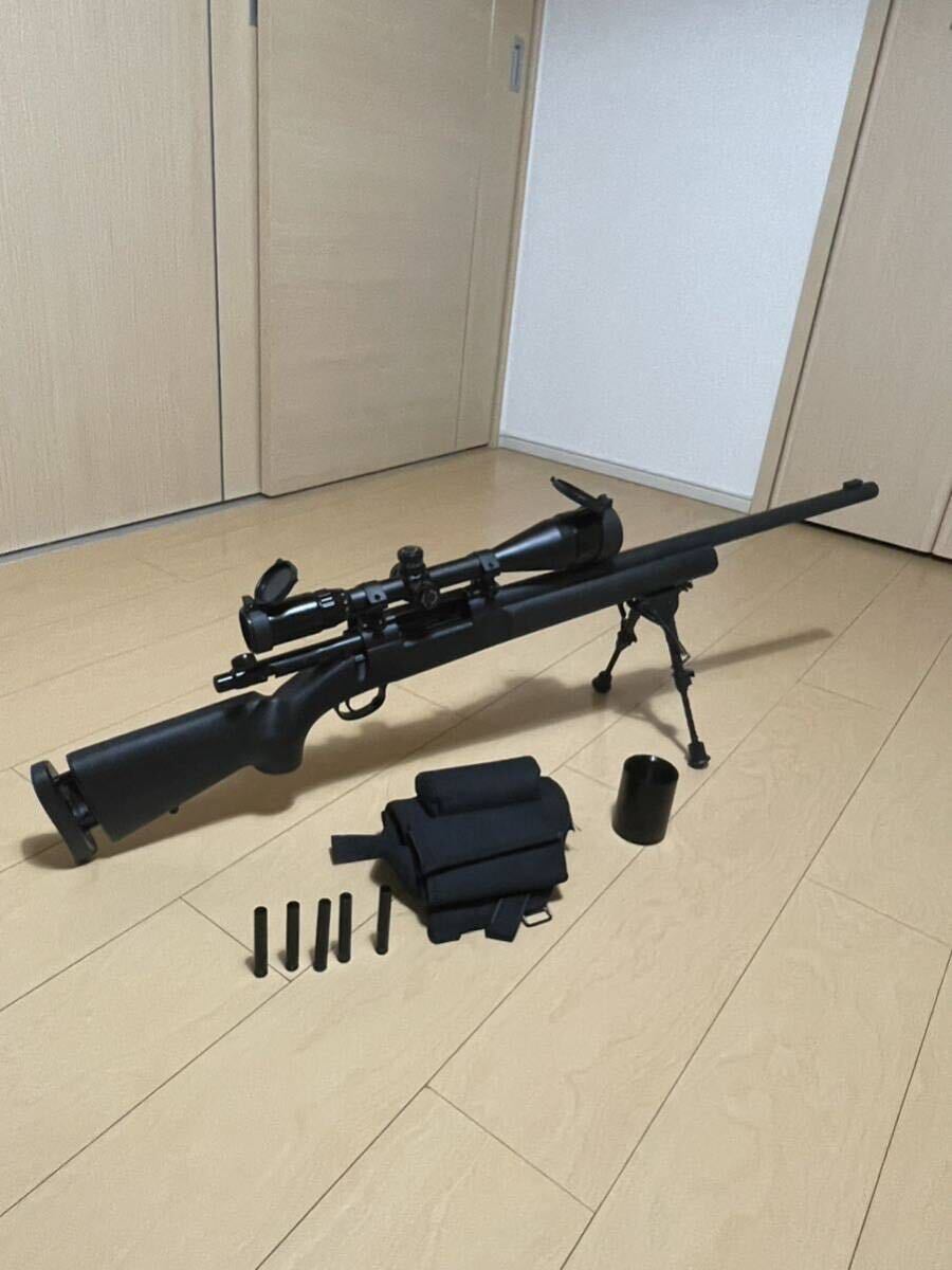 エアガン　ナーフ　エアコッキングガン スナイパー　ライフル　m24 sws スコープ スポンジ弾欠品　レミントン　ボルトアクション_画像1