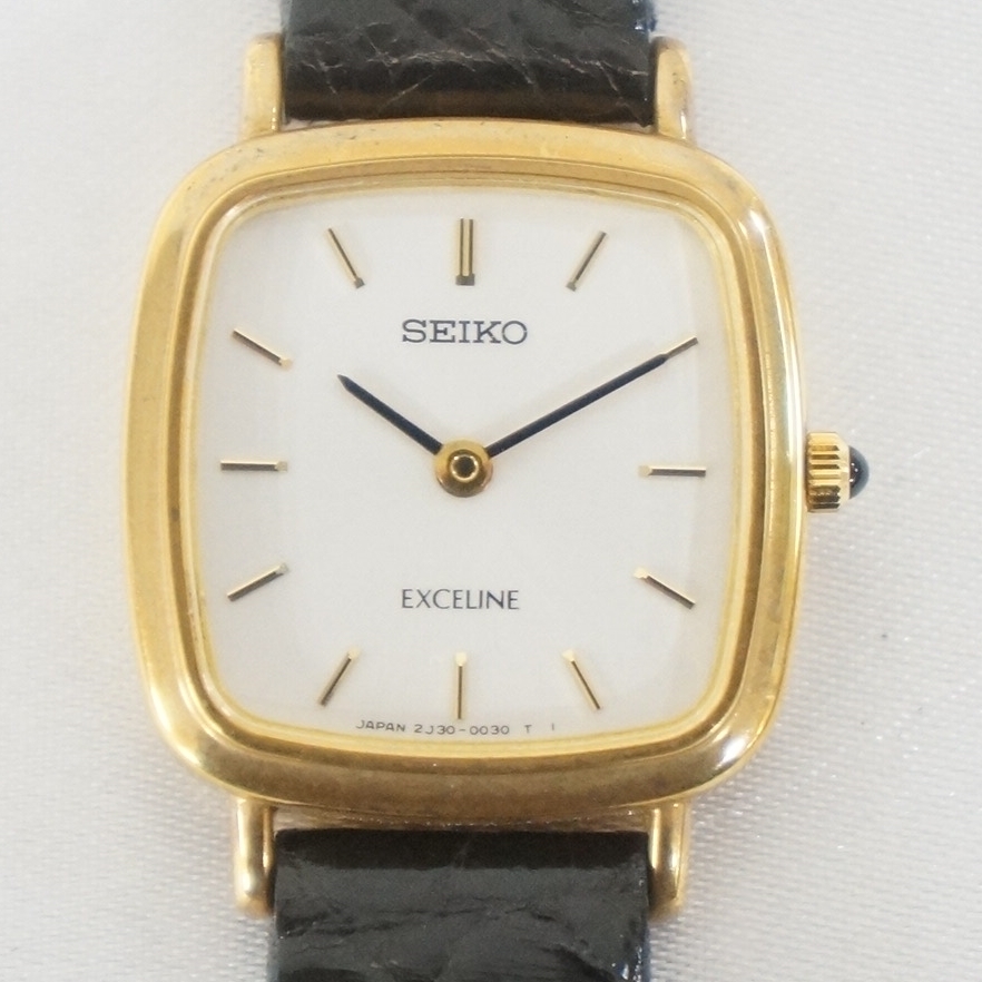 ⑤ 稼働品 SEIKO セイコー EXCELINE エクセリーヌ 18KT 2J30-5010 総重量:約18.6g レディース クォーツ 腕時計 タグ付き 在庫品 7003046011_画像2