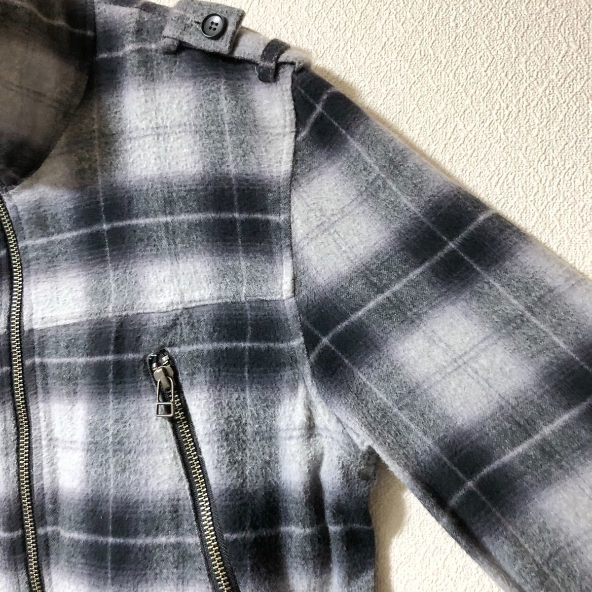 SHIPS シップス Shaggy Check Twin Zip ジップ　Mサイズ