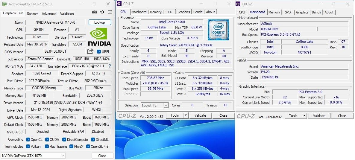 Windows11 自作PC Core i7-8700 GeForceGTX1070搭載　ゲーミングPC　本日21時まで掲載