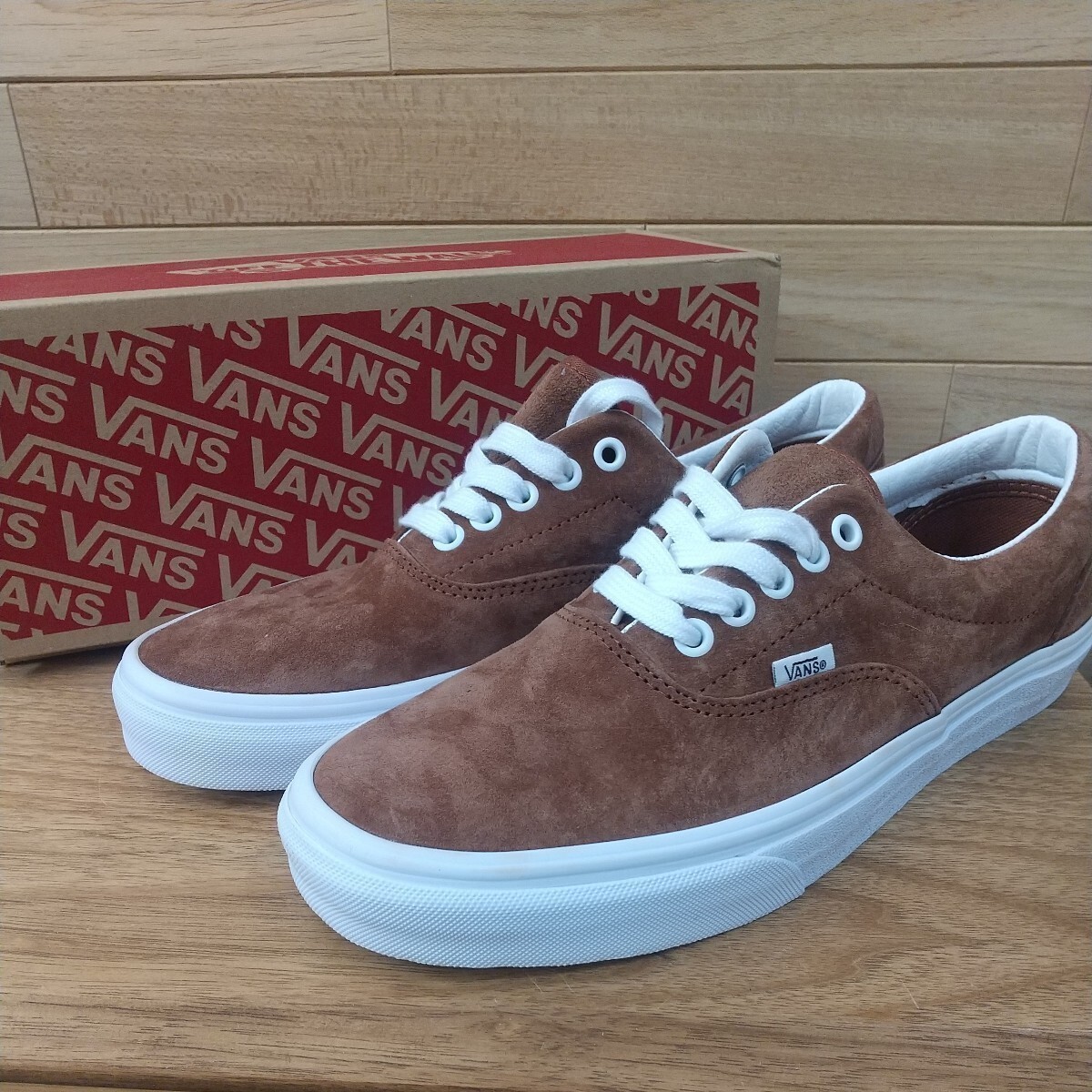 25.5cm 新品正規品 VANS AUTHENTIC PIG SUEDE バンズ オーセンティック ピッグスエード USA企画 撥水加工 T.SHELL ブラウン 茶色_画像1