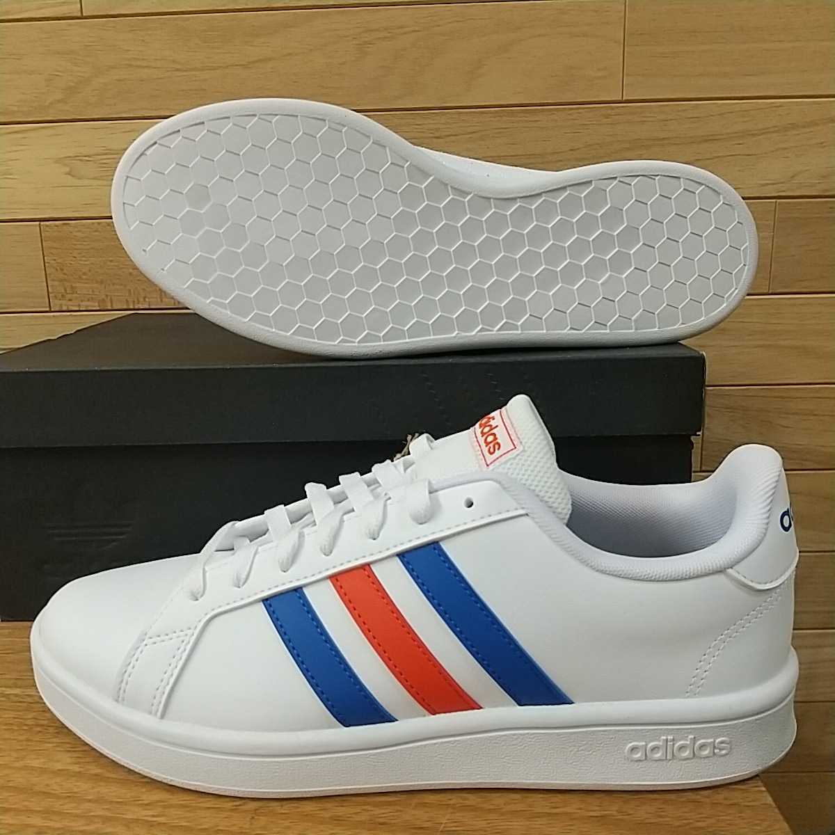 25.5cm 新品正規品 アディダス adidas メンズ GRANDCOURT BASE グランドコート ローカット カジュアル シューズ ホワイト_画像2