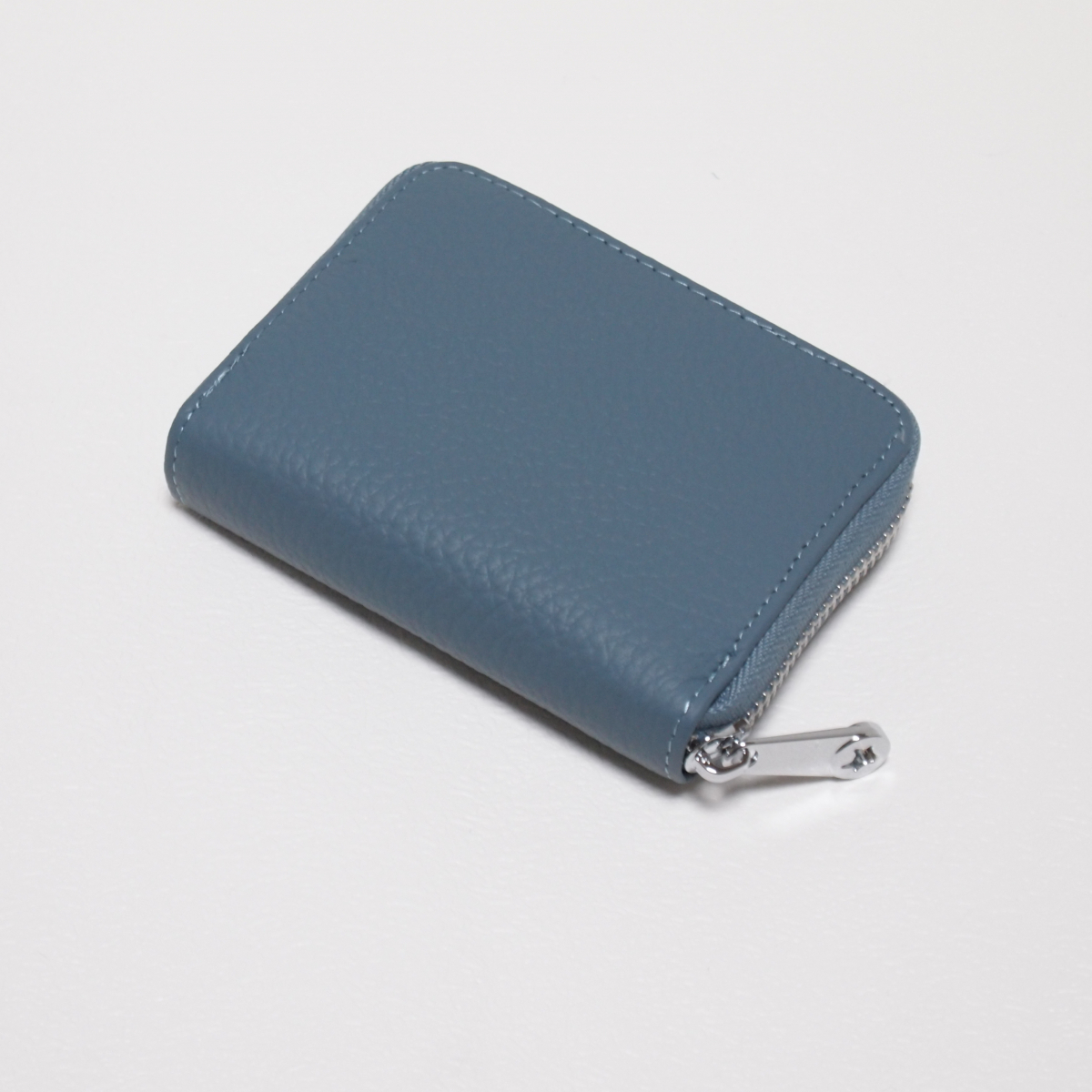 ミニ財布 コインケース ブルー 青 カードケース じゃばら BOX型 本革 ラウンドファスナー メンズ レディース コンパクト 大容量 ボックス_画像8