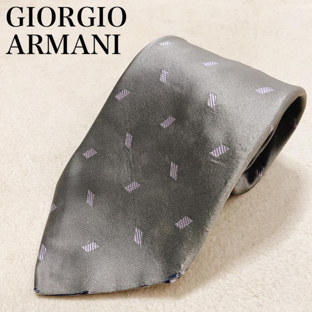 GIORGIO ARMANI ジョルジオアルマーニ ネクタイ イタリア製 メンズ オフィス ビジネス 高級感 ゴージャス ブランド ワンポイントロゴ K33_画像1