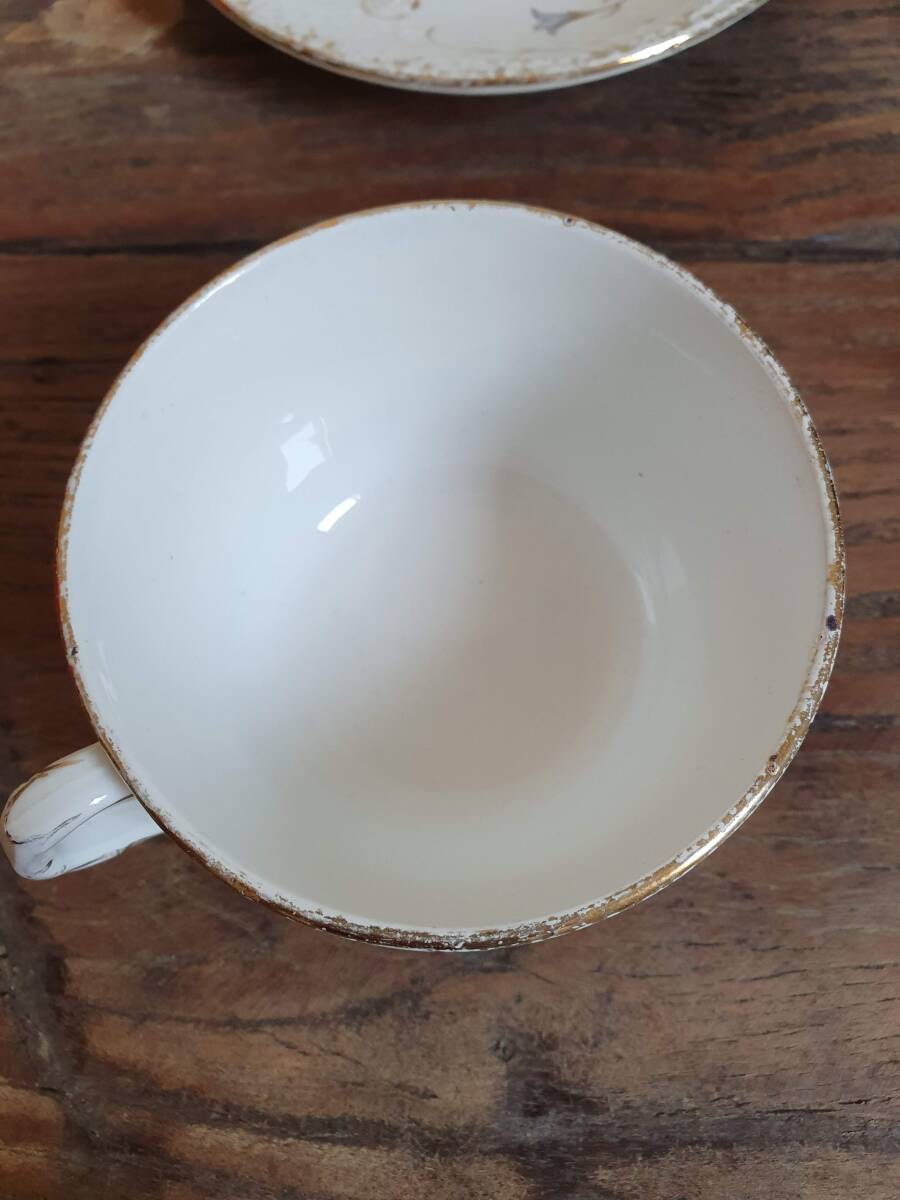 フランス アンティーク 　サルグミンヌ窯　RIGHI　コーヒーカップとソーサー_画像6